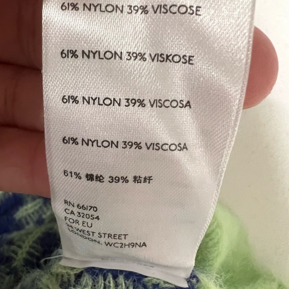 Free People Through The MotionsPullover Sweater Vest Sz Small yellow blue NWOT - Picture 8 of 8